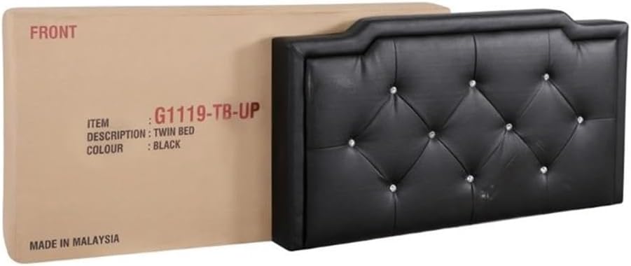 Glory Furniture Deb Velvet Upholstered Twin Bed in Black
