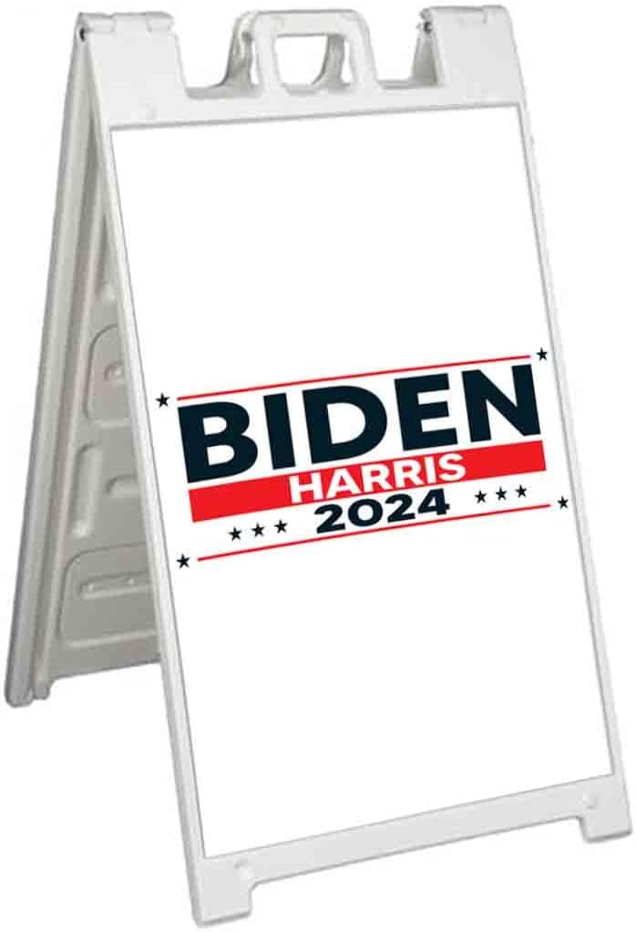 Biden Harris 2024 (24' X 36') Standard A-Frame Signicade, Includes Decal Applied to Stand | Election, Political, Democrat, Vote
