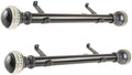 Maykoosh Steel Curtain Rods Set - 12-20 Inch Black Rods with Resin Finials - Single Rods for Windows