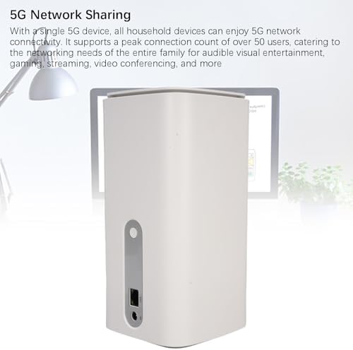 5G CPE Router, 4.67Gbps High Speed Dual Band WiFi 6 Wireless Device with SIM Card, 4 x 4 MIMO, 5G Cellular Router, Dual Band SA NSA for Smart Home, Office, Indoor (US Plug)