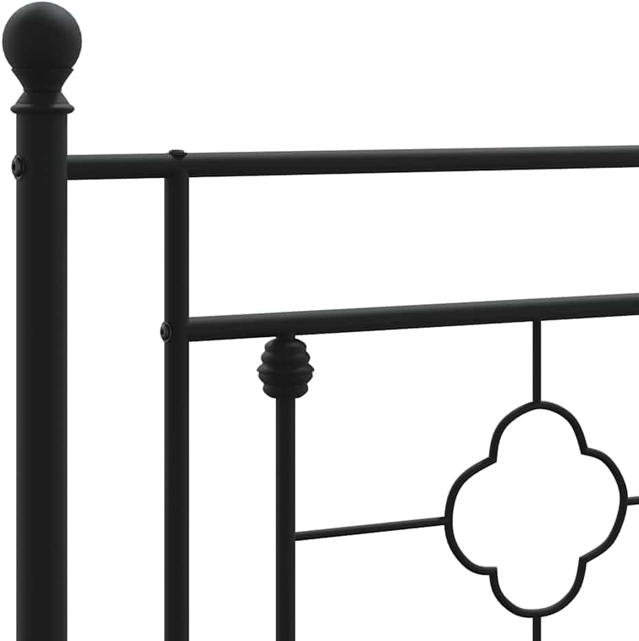 Queen Metal Bed Frame with Headboard Black 59.1'x78.7' Sturdy Steel Platform Bed Frame for Bedroom, Underbed Storage Space, No Mattress Needed