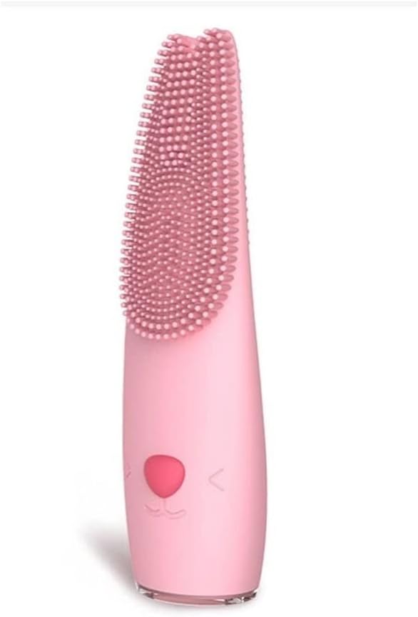 Soft Silicone Facial Cleansing Brush, Waterproof Electric Face Brush Skin Cleansing for Deep Cleansing, Gentle Exfoliating and Massaging, Pink