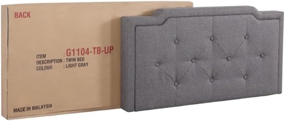 Glory Furniture Deb Fabric Upholstered Twin Bed in Gray