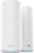 NETGEAR Orbi 870 Series Tri-Band WiFi 7 Mesh System (RBE872) - Router + 1 Satellite Extender, Security Features, Up to 21 Gbps, Covers Up to 6,000 Sq. Ft., 150 Devices, 10 Gig Internet Port, BE21000