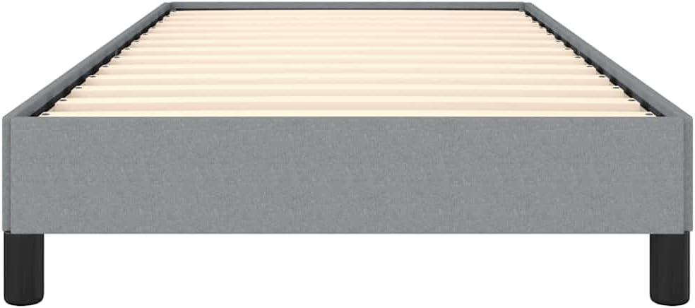 Light Grey Upholstered Twin XL Platform Bed Frame with Breathable Polyester Fabric and Sturdy Wood Construction for Modern Bedroom Guest Room or Dorm