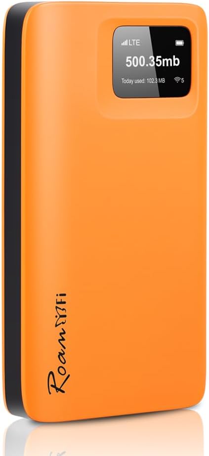 RoamWiFi 4G LTE WiFi Mobile Hotspot Router, Worldwide Portable High Speed Hotspot with US 100GB & Global 1GB Data 90Day,Connects Up to 10 Devices Pocket Hotspot for Travel in 170+ Countries
