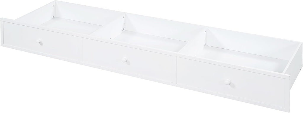 Full Size Daybed with Storage Shelves and Study Desk, Wooden Daybed Sofa Bed Frame with 3 Drawers and USB Ports for Office Living Room Bedroom, Maximize Space (White-22U)