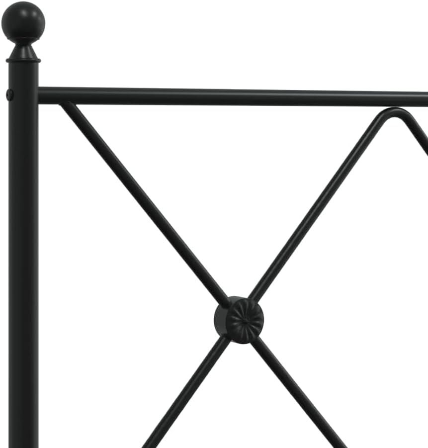 Metal Bed Frame with Footboard Twin Size Steel Platform Bed Base Black Sturdy Design for Bedroom Guest Room Underbed Storage Space