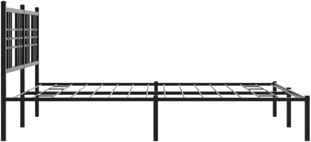 Queen Bed Frame with Headboard, Metal Platform Bed Frame 59.1'x78.7' Black Sturdy Steel Construction Underbed Storage Space for Bedroom, Guest Room