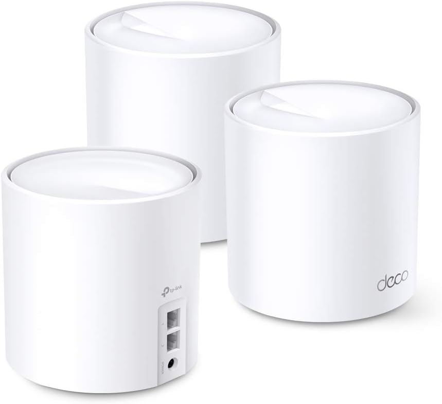 TP-Link Deco AX5000 Mesh WiFi, 3-Pack, Covers up to 7100 Sq.Ft., Replaces Wireless Router and Extender, SMALL, WHITE (Renewed)