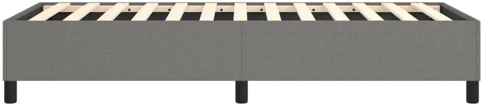 Twin Bed Frame with Platform Base Dark Gray Fabric Bedframe No Mattress Needed Sturdy Structure for Bedroom Furniture