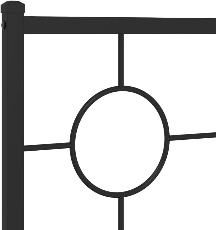 Metal Bed Frame with Headboard Black 39.4'x78.7' Twin Size Steel Platform Bed Frame Sturdy Bedframe Underbed Storage Space for Bedroom