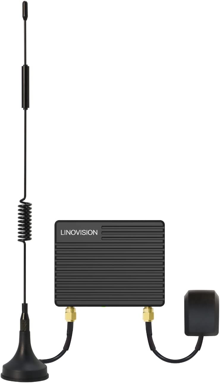 LINOVISION Mini Industrial 4G LTE Router with Low Power Consumption, GPS, RS232/RS485, DI/DO, USB Dongle Mode for Computer, Cellular Router for Vending Machine, Vehicles, Robots with Solar Battery