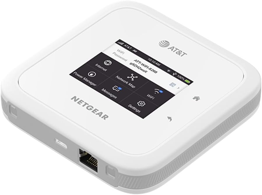 NETGEAR Nighthawk M6 5G WiFi 6 Mobile Hotspot Router (MR6110) – Blazing Fast Wireless Hotspot Router, Unlocked, Certified with AT&T - White (Renewed)