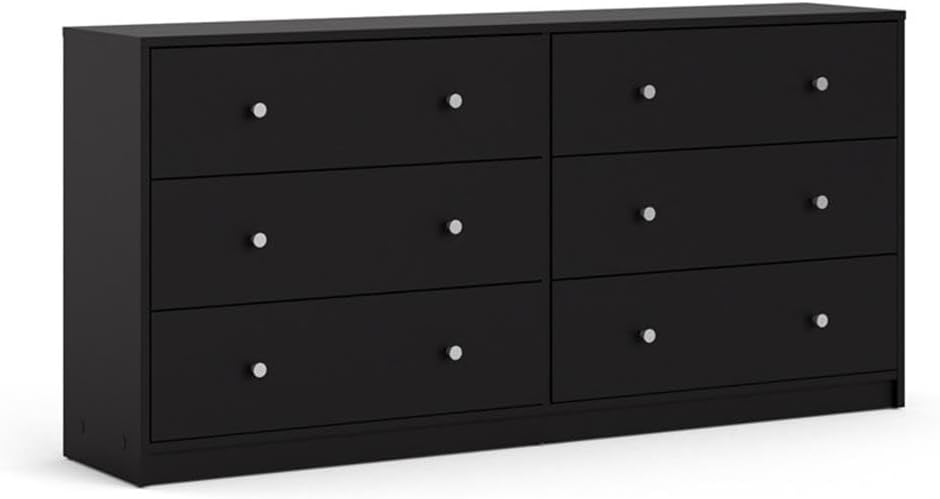 Pemberly Row 3PC Engineered Wood Dresser and Nightstands Bedroom Set in Black