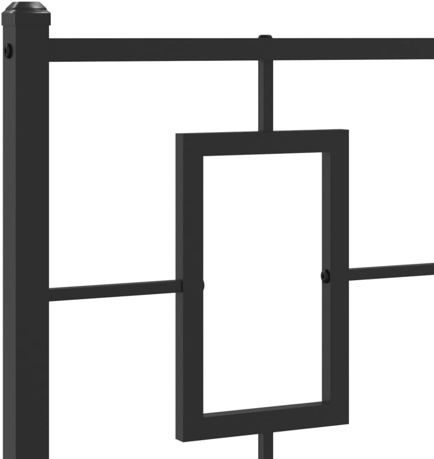 Metal Bed Frame with Headboard Black 39.4'x78.7' Queen Platform Bed Frame Steel Construction Underbed Storage Space for Bedroom Guest Room