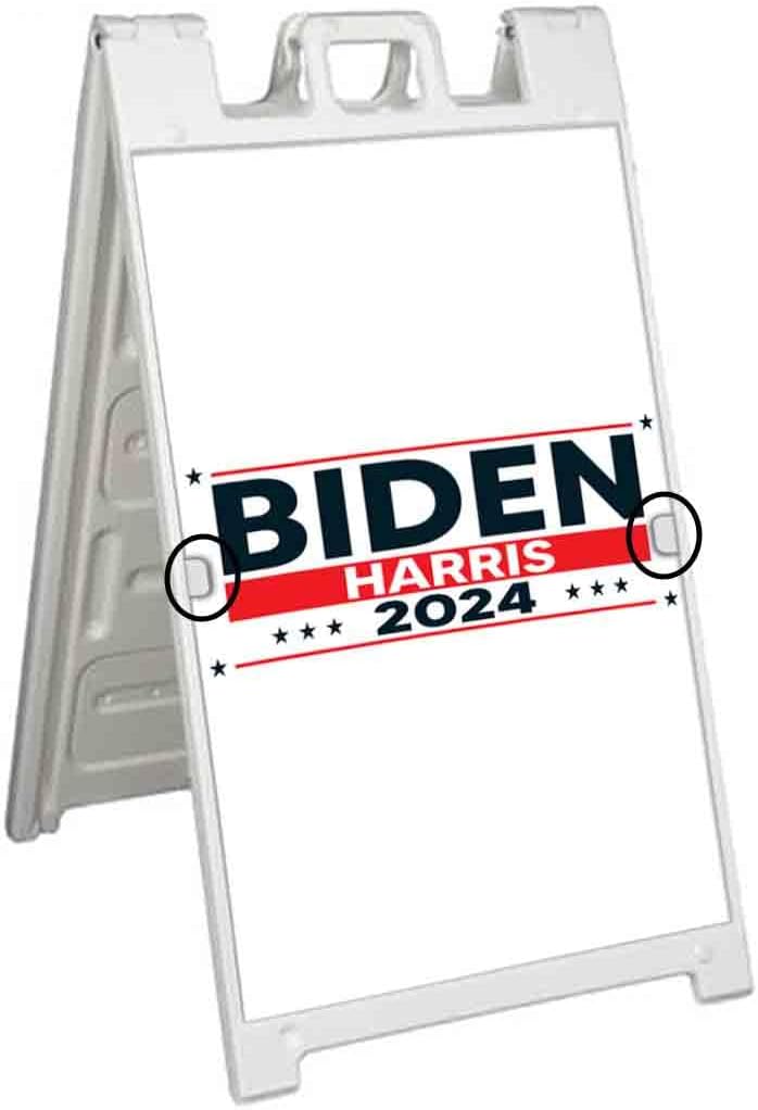 Biden Harris 2024 (24' X 36') Deluxe A-Frame Signicade, Includes 2 Removable Panels & Stand | Election, Political, Democrat, Vote