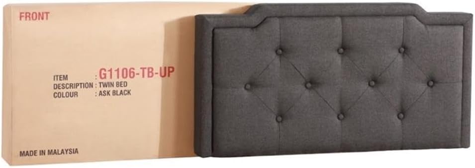 Glory Furniture Deb Fabric Upholstered Twin Bed in Black