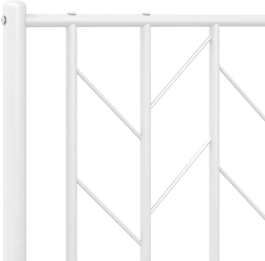 White Metal Bed Frame Single Size with Under Bed Storage Sturdy Steel Platform Base Modern Minimalist Design for Bedroom Guest Room