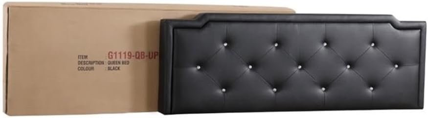 Glory Furniture Deb Velvet Upholstered Queen Bed in Black