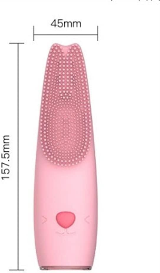 Soft Silicone Facial Cleansing Brush, Waterproof Electric Face Brush Skin Cleansing for Deep Cleansing, Gentle Exfoliating and Massaging, Pink