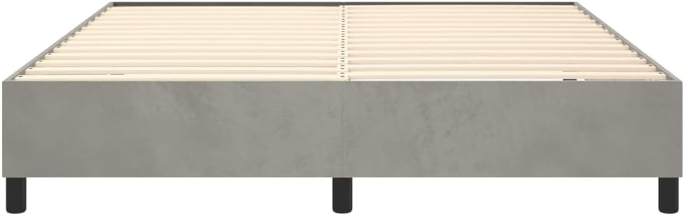 Light Gray Velvet Upholstered California King Platform Bed Frame with Sturdy Engineered Wood and Modern Square Legs for Luxurious Bedroom Furniture