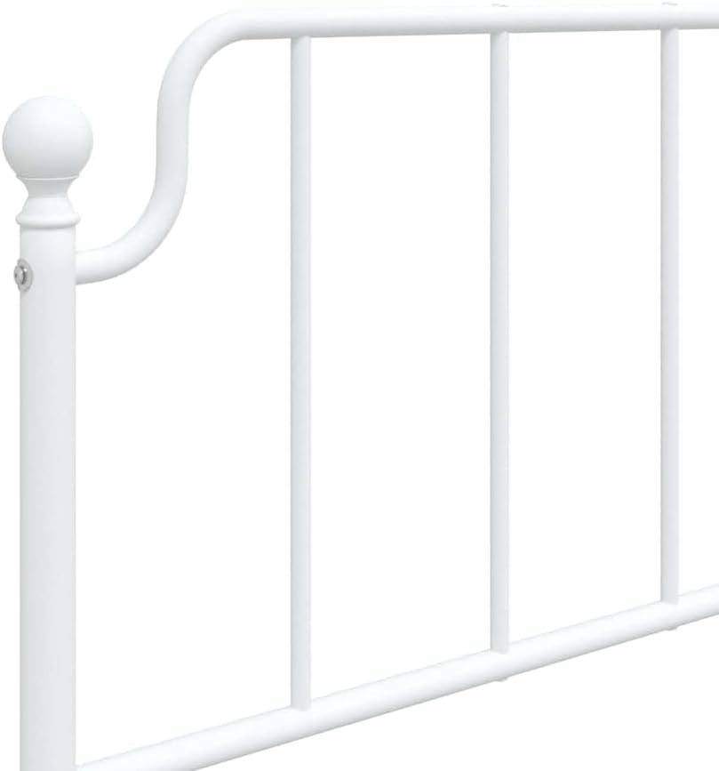 White Powder-Coated Steel Single Bed Frame with Storage, 4 Metal Slats for Mattress Support, Modern Minimalist Design, Durable Sturdy Construction, Easy Assembly for Adult