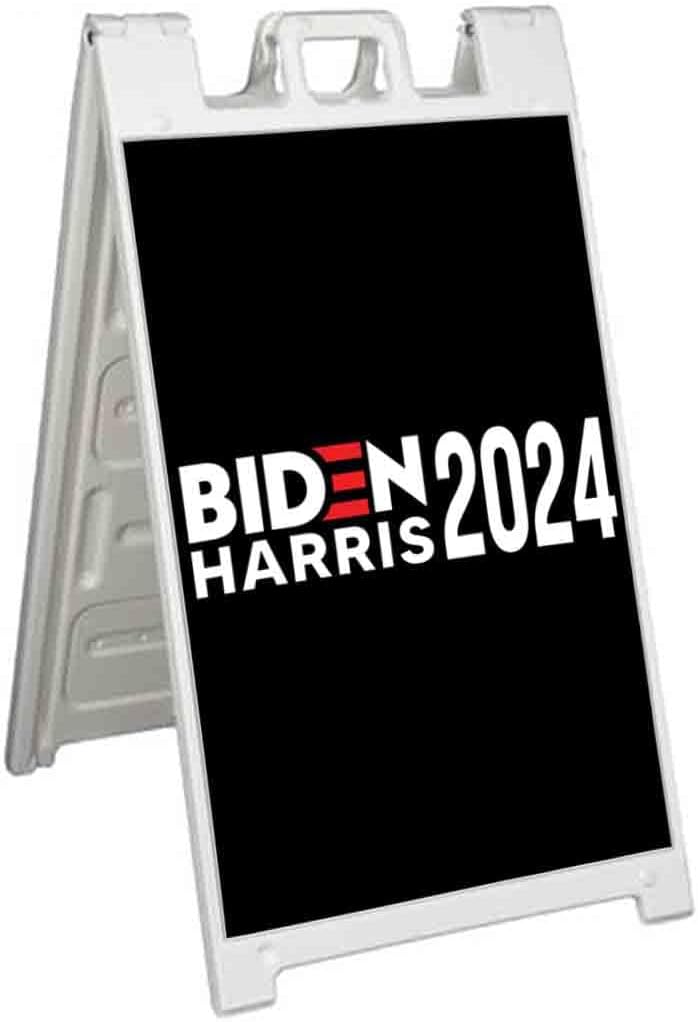 Biden Harris 2024 (24' X 36') Standard A-Frame Signicade, Includes Decal Applied to Stand | Election, Political, Democrat, Vote
