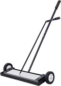 Magnetic Floor Sweeper with Release, 36-Inch Heavy Duty Push-Type Magnetic Pickup Sweeper for Nails Needles Screws Collection, 100-Pound Capacity