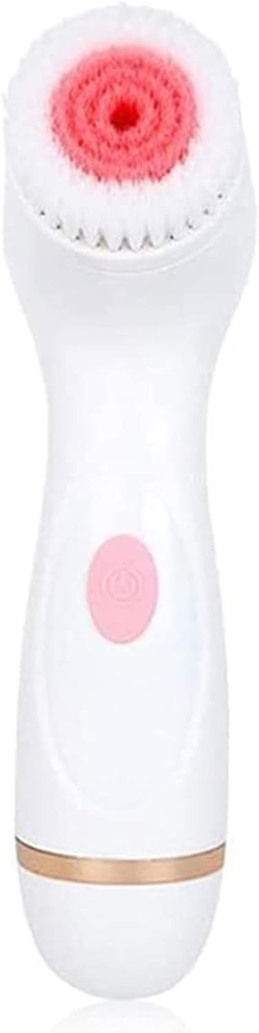 Rechargeable Facial Cleansing Brush, 3-in-1 Electric Spin Face Brush with 3 Brush Heads for Deep Cleansing, Gentle Exfoliation, and Massage(Pink)