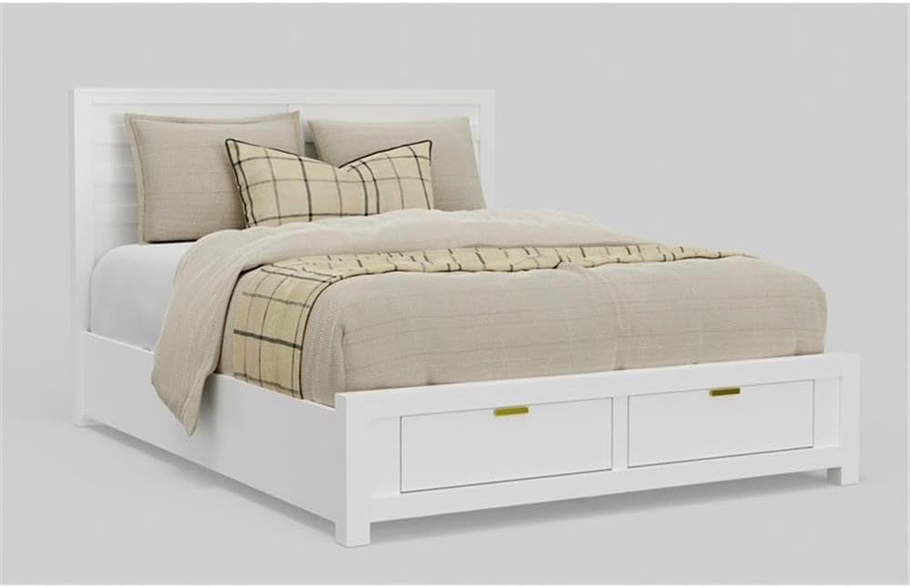 Alpine Furniture Carmel Queen Storage Bed, White