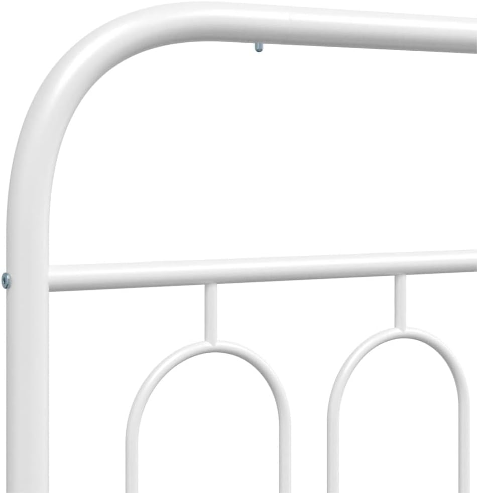 White Steel King Metal Bed Frame Rectangular Modern Design with Under-Bed Storage and Smooth Matte Finish for Bedroom