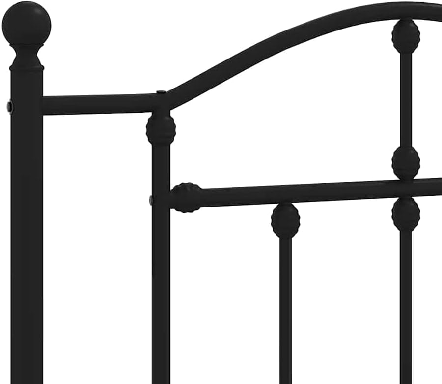 Twin XL Metal Bed Frame with Footboard Black Platform Bed Frame Heavy Duty Steel No Box Spring Needed Sturdy Bedframe for Bedroom Underbed Storage Space Saving Furniture 39.4'x78.7'