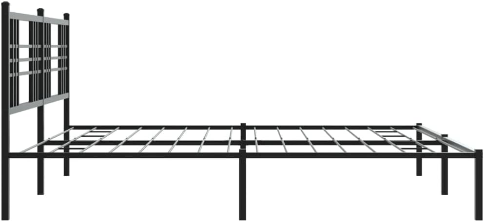 Bed Frame Black Powder Coated Steel Queen Platform Bed Frame with Storage Modern Durable Design for Bedroom Guest Room