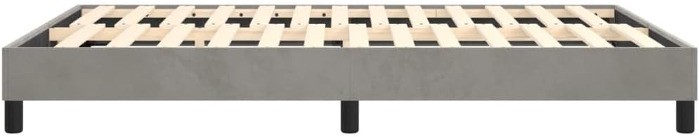 Full Size Upholstered Bed Frame Light Grey Velvet Platform with Storage, Modern Minimalist Bedframe for Bedroom Furniture