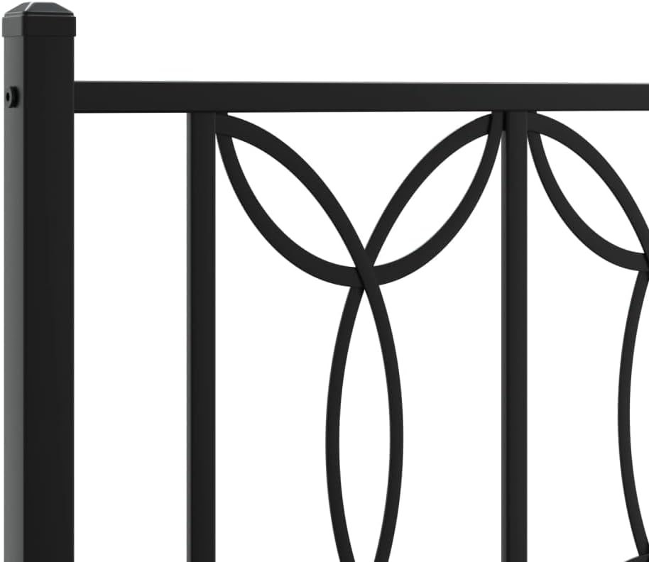 Metal Bed Frame with Footboard Twin Size Black Steel Platform Bedframe Sturdy Support Underbed Storage for Bedroom Guest Room