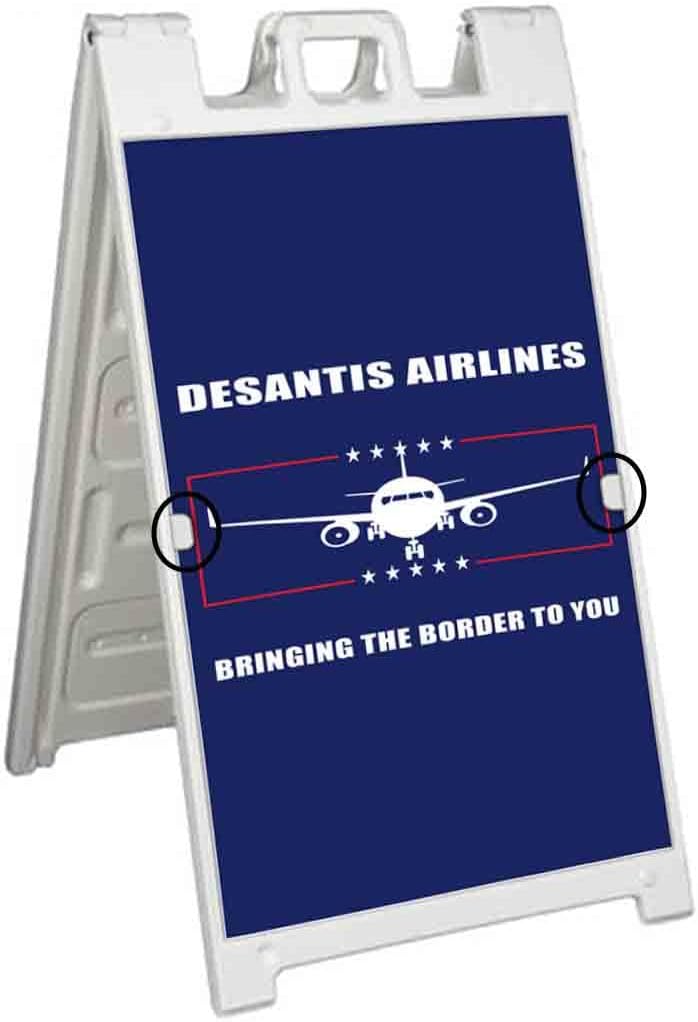 Desantis Airlines 2024 (24' X 36') Deluxe A-Frame Signicade, Includes 2 Removable Panels & Stand | Election, Political, Republican, Vote