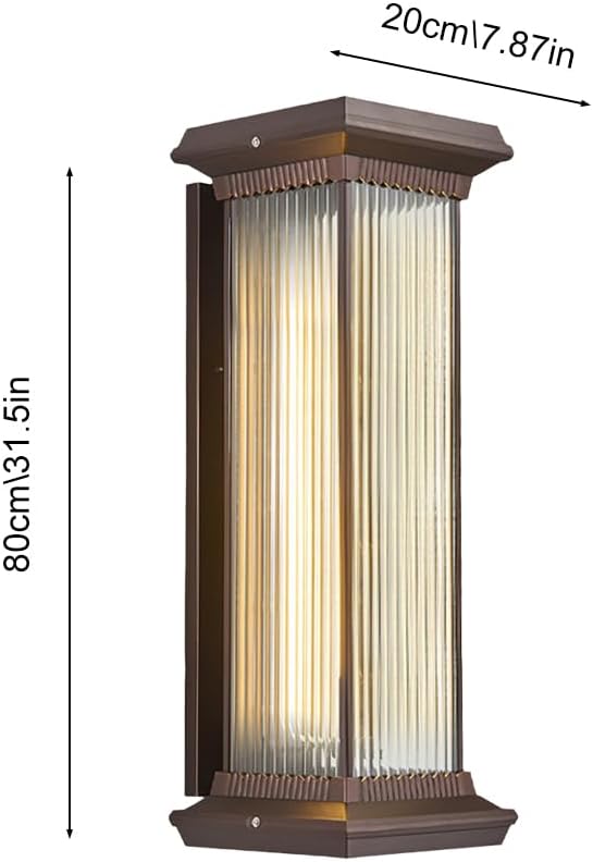 Solar Wall Light Outdoor Lantern Wall Sconce Waterproof Front Porch Lamp Exterior Wall Mount Lighting Fixture with Ribbed Glass for Patio Garage Garden Barn Yard House