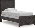 Signature Design by Ashley Prendonea Farmhouse Twin Panel Bed, Foundation or Box Spring Needed, Gray
