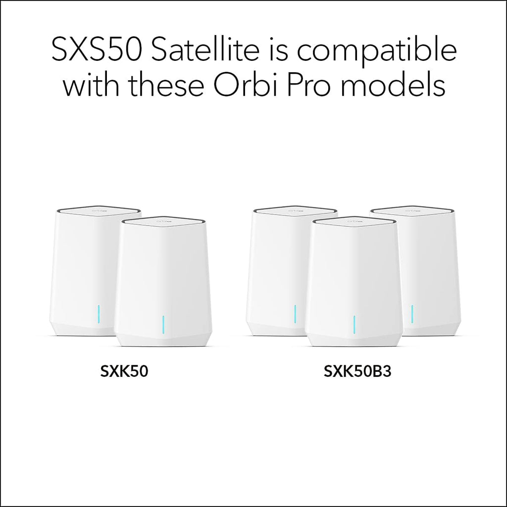 NETGEAR Orbi Pro WiFi 6 Tri-Band Mesh Add-on Satellite (SXS50) for Business or Home, Coverage up to 2,500 sq. ft, 75 Devices, AX5400 802.11AX (up to 5.4Gbps), Requires Orbi Pro WiFi 6 Router