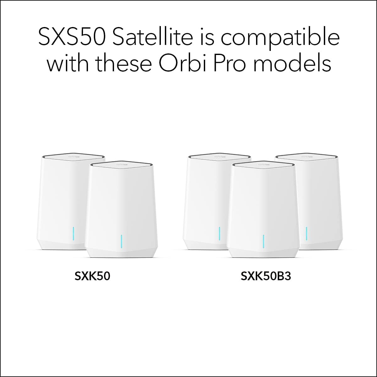 NETGEAR Orbi Pro WiFi 6 Tri-Band Mesh Add-on Satellite (SXS50) for Business or Home, Coverage up to 2,500 sq. ft, 75 Devices, AX5400 802.11AX (up to 5.4Gbps), Requires Orbi Pro WiFi 6 Router