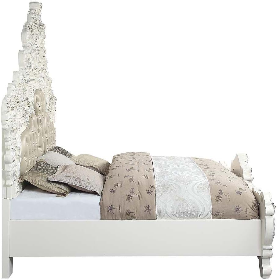 Aldora Elegant Anqtique White Formal Bed