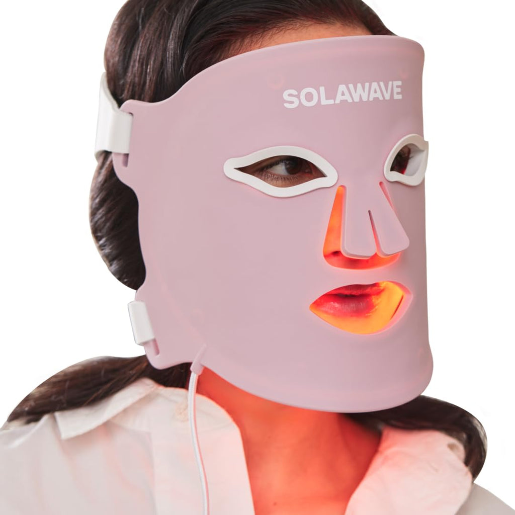 Solawave LED Light Therapy Face Mask | Red, Deep Red, Near Infrared & Amber LED Lights | Hands-Free Skincare Mask for At-Home Use | 3-Minute Sessions | Visibly Reduces Fine Lines & Wrinkles