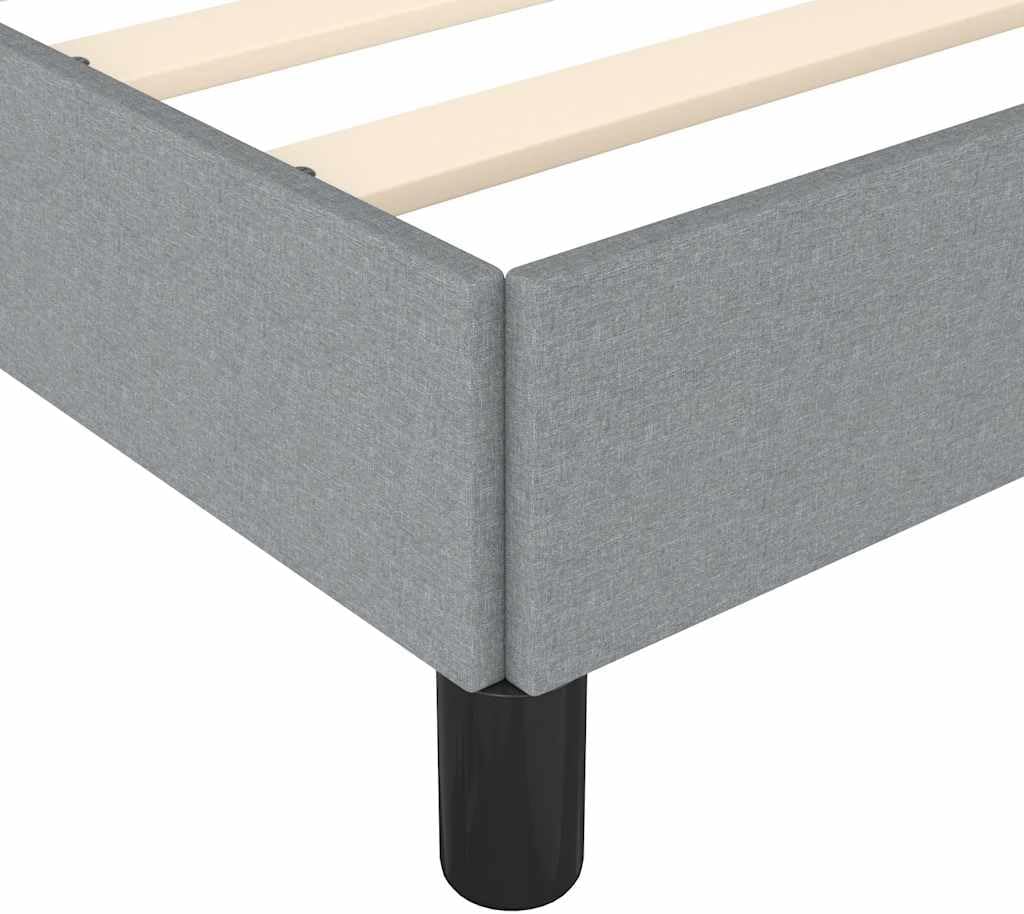 Light Grey Upholstered Twin XL Platform Bed Frame with Breathable Polyester Fabric and Sturdy Wood Construction for Modern Bedroom Guest Room or Dorm