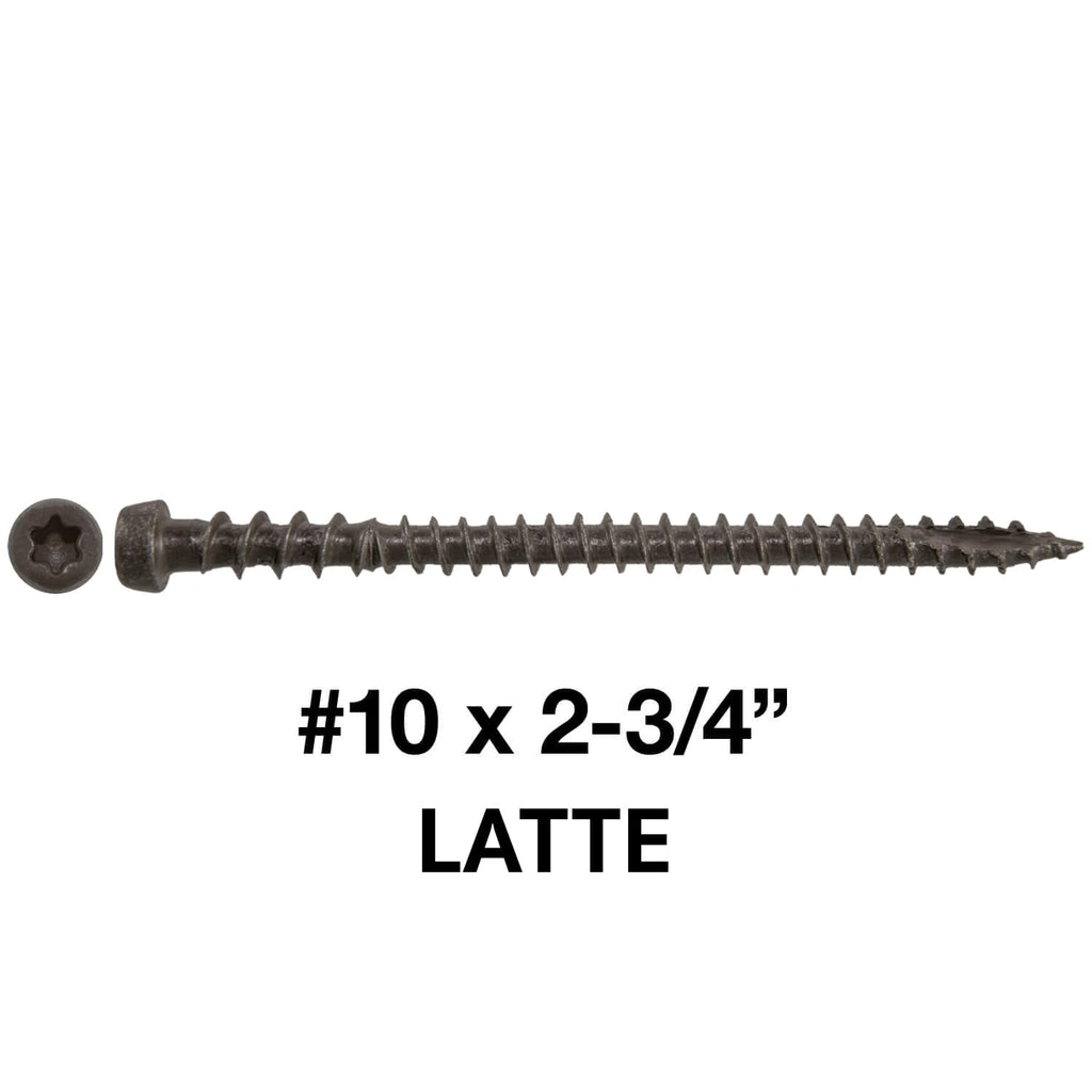 Jake Sales #10 x 2-3/4' Latte Composite Decking Exterior Coated Wood Screw Torx/Star Drive Head Decking Exterior Coated 22 POUNDS ~1,750 Screws