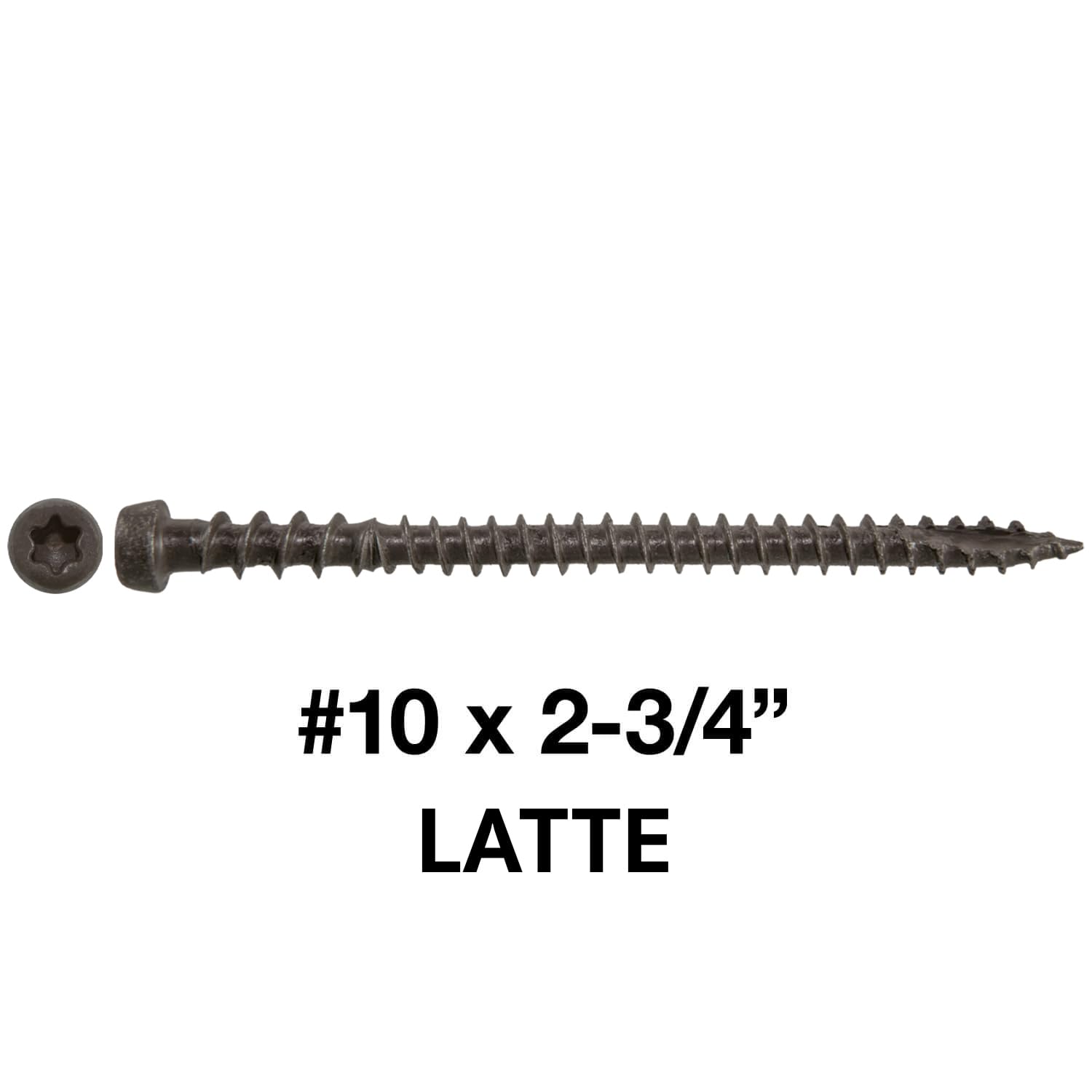Jake Sales #10 x 2-3/4' Latte Composite Decking Exterior Coated Wood Screw Torx/Star Drive Head Decking Exterior Coated 22 POUNDS ~1,750 Screws