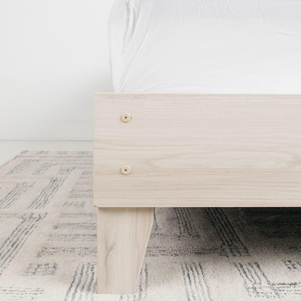 Signature Design by Ashley Socalle Casual Farmhouse Platform Bed Frame, Twin, Natural Beige