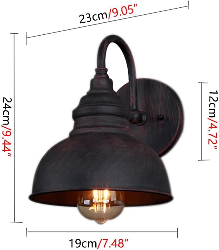 Aplique de pared Exterior Vintage de Cuello de cisne E26/E27, apliques de Hierro inoxidable, luminarias impermeables Amen, para puerta o terraza Exterior.