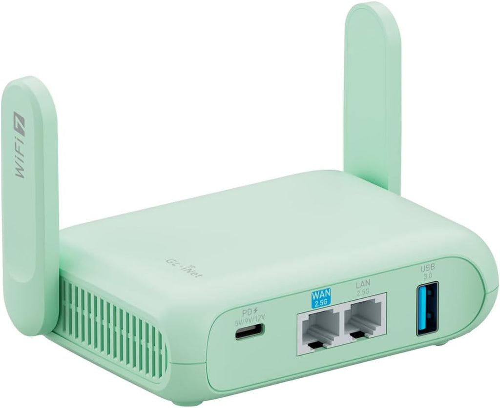 GL.iNet GL-MT3600BE (Beryl 7) Portable Travel Router, Pocket Wi-Fi 7 Wireless 2.5G Router, Mini Portable VPN Routers WiFi for Car, Travel, Public Computer Routers, Business, Mobile/RV/Cruise/Plane