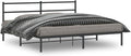 Black Powder-Coated Steel Full Modern Bed Frame with Sleek Headboard, 4-Piece Sturdy Metal Structure for Enhanced Support and Easy Assembly, Durable Design for Bedroom